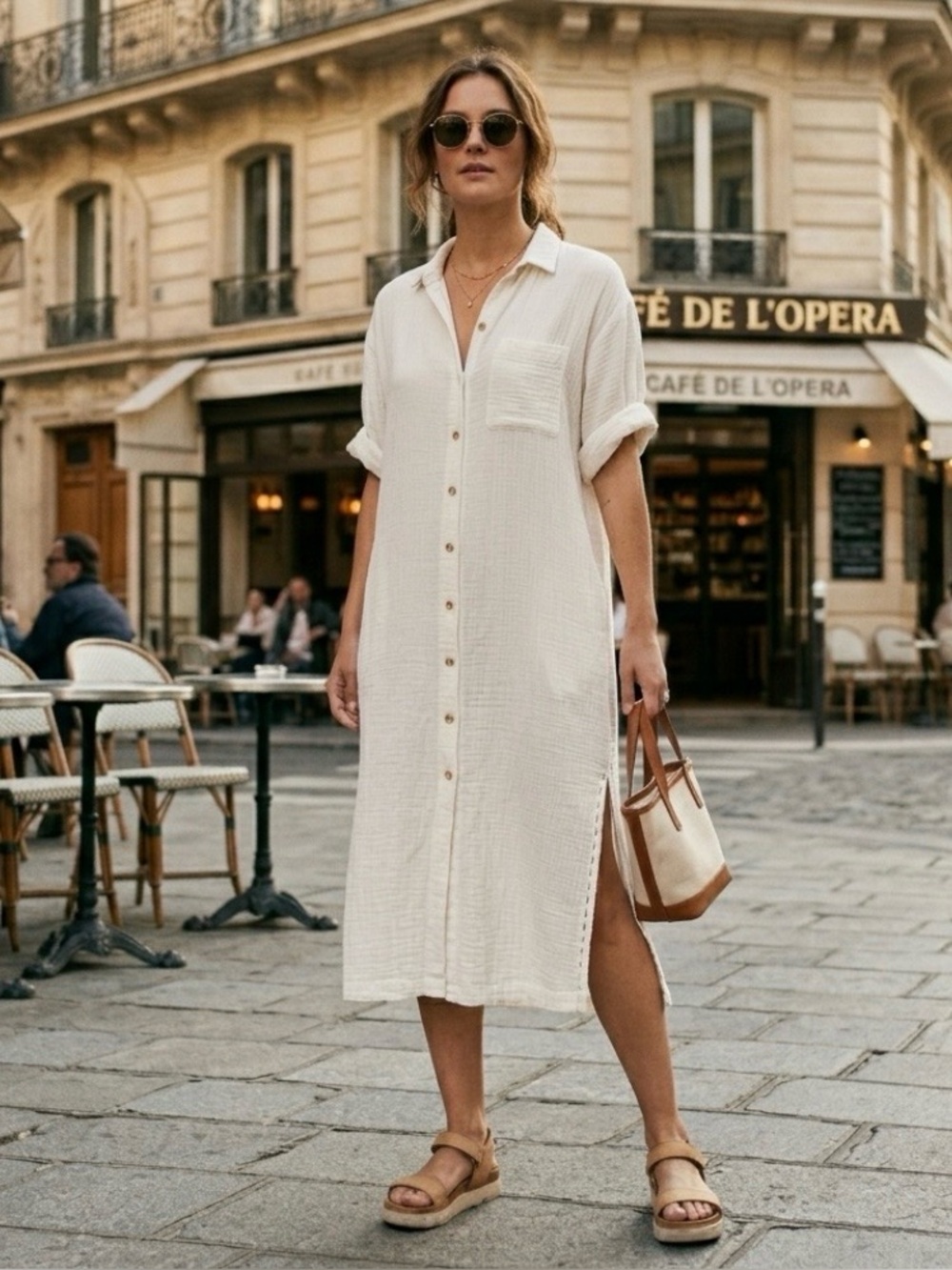 NWT Madewell Lightspun Double Gauze Maxi Shirtdress Duster Cover-Up Medium